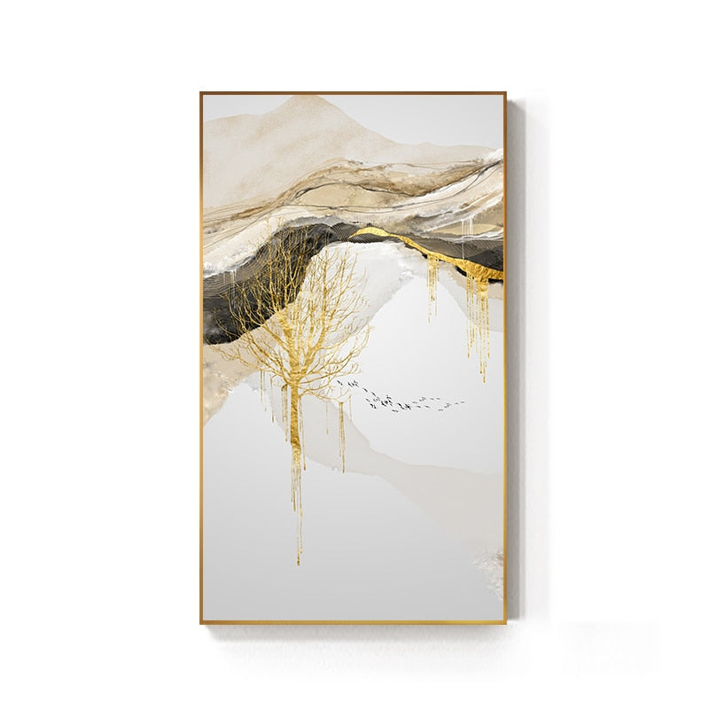 Abstract Golden Sun Canvas - Little Eudora