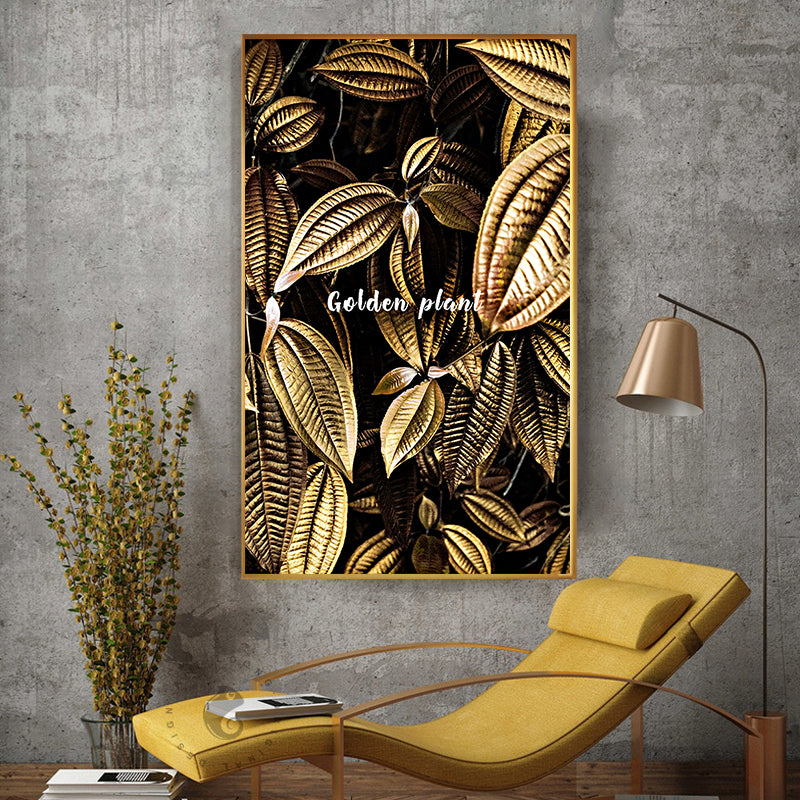 Black and Gold Pineapple Monstera Wall Art - Little Eudora
