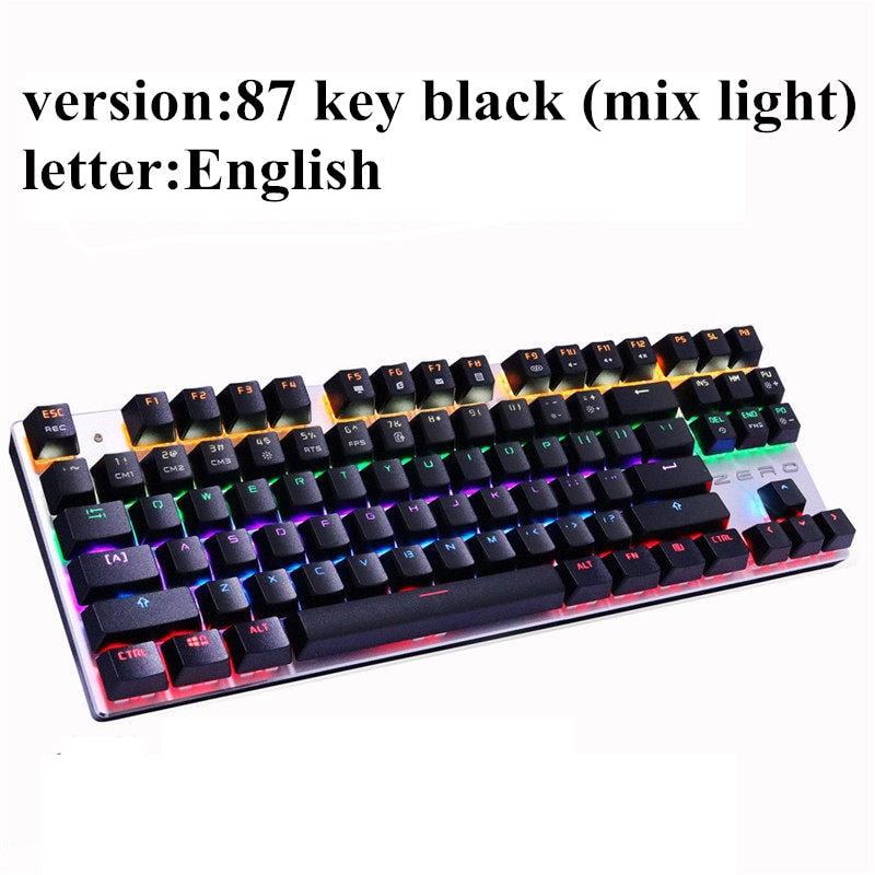 Mechanical PC Keyboard with Custom Backlight for Gaming, Work or Study