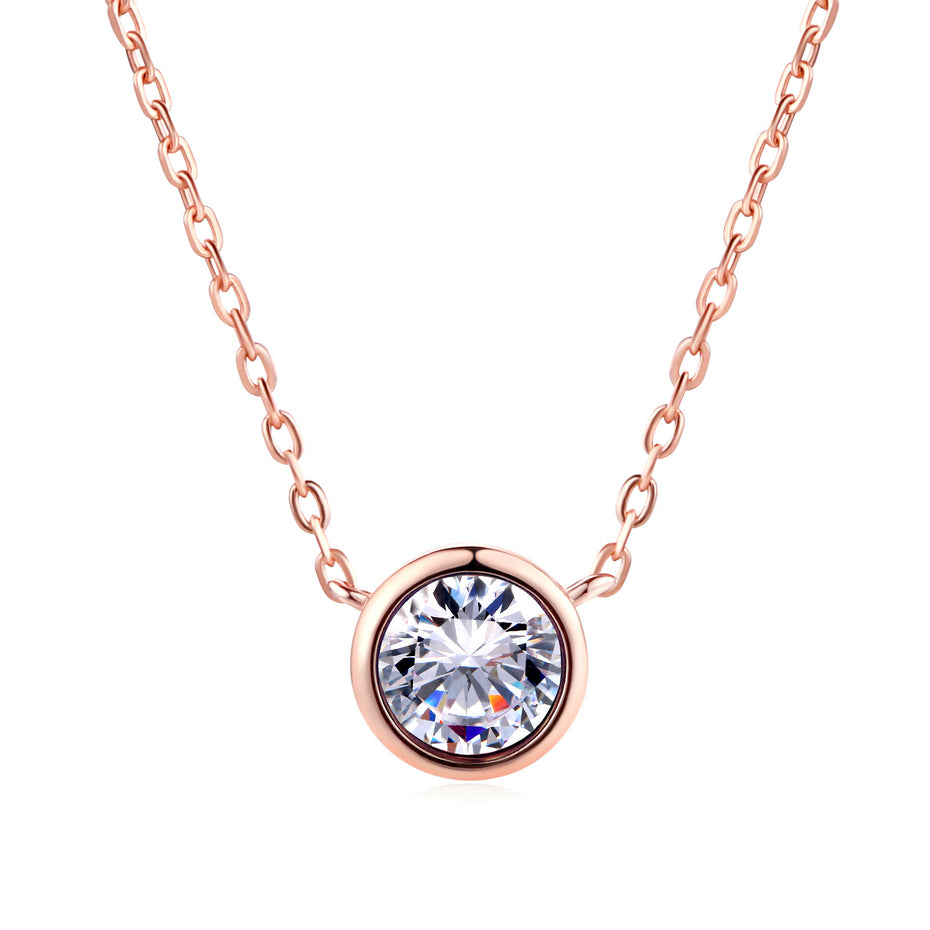 Simple Small Round 1 carat Necklace