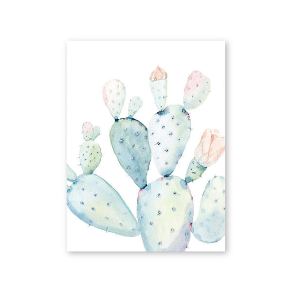 Pastel Watercolor Cactus Wall Art - Little Eudora