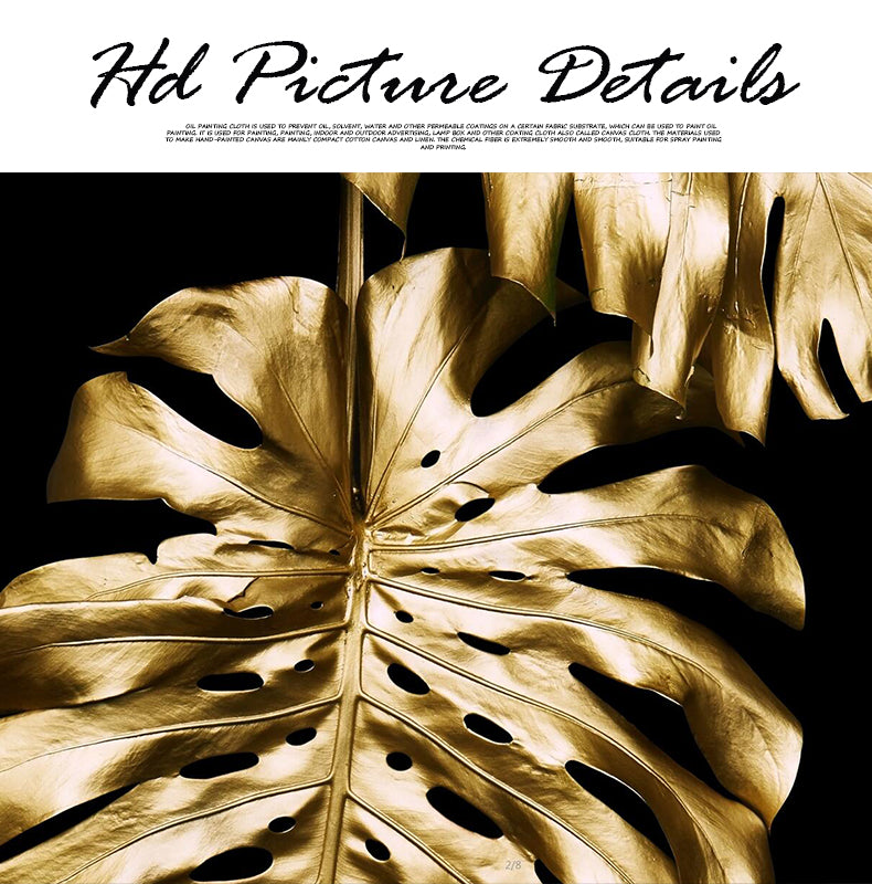 Black and Gold Pineapple Monstera Wall Art - Little Eudora