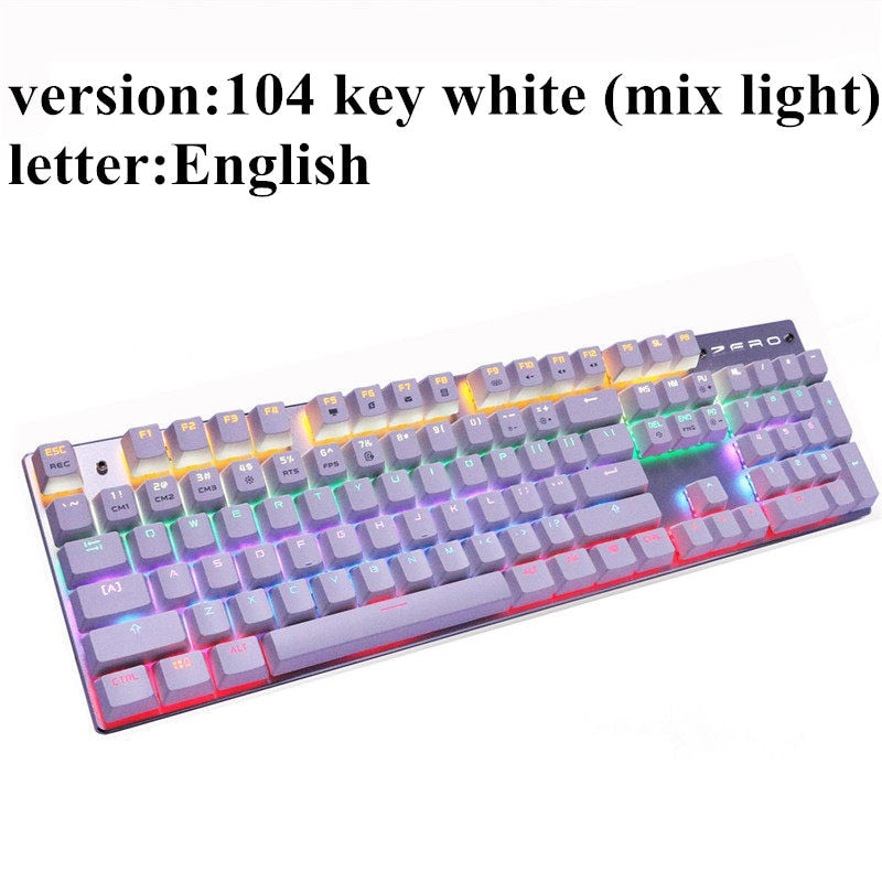 Mechanical PC Keyboard with Custom Backlight for Gaming, Work or Study