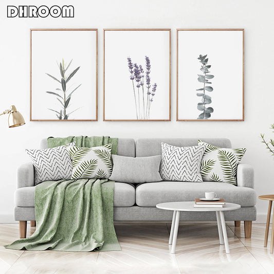 Watercolour Lavender Plant Wall Art - Little Eudora