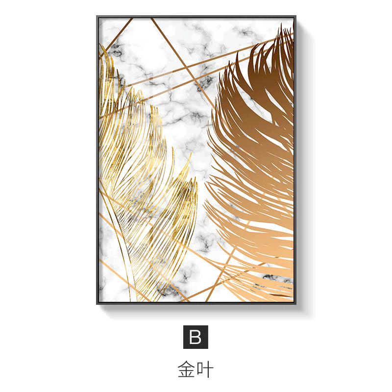 Nordic plants Golden leaf Wall Art - Little Eudora