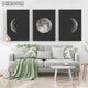 Black and White Moon Wall Art