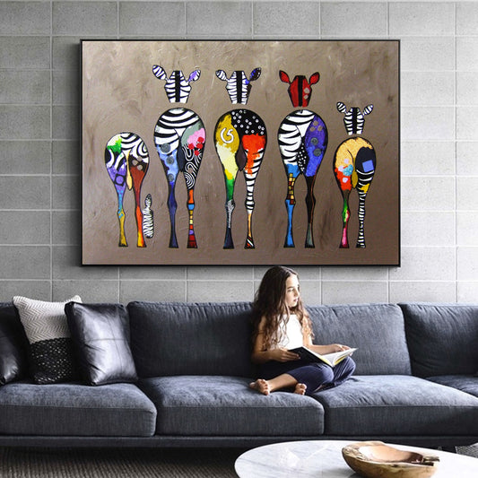 Abstract Zebra Canvas Art - Little Eudora