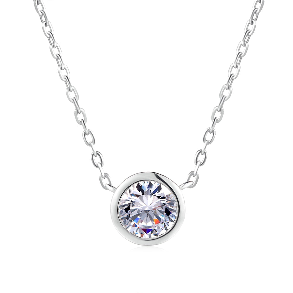 Simple Small Round 1 carat Necklace
