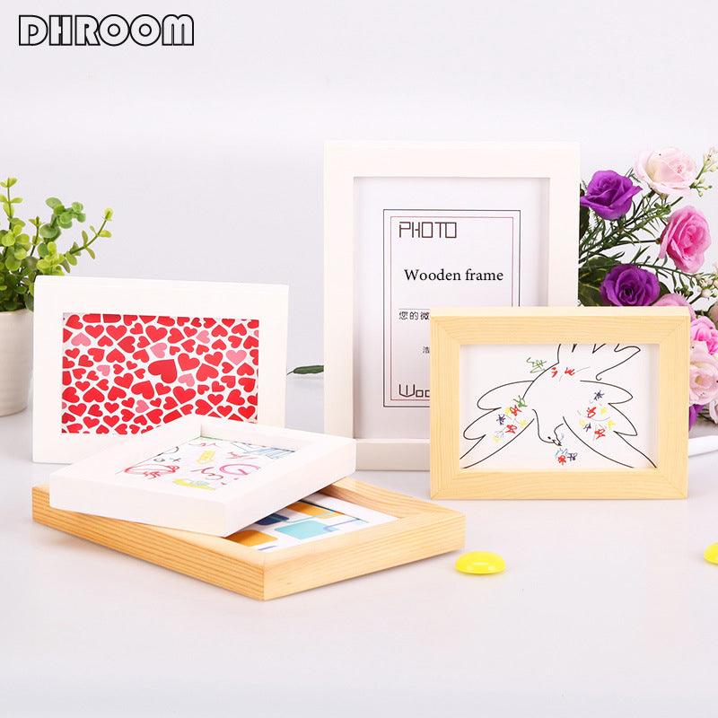 Black White Wood Color Picture Photo Frame - Little Eudora