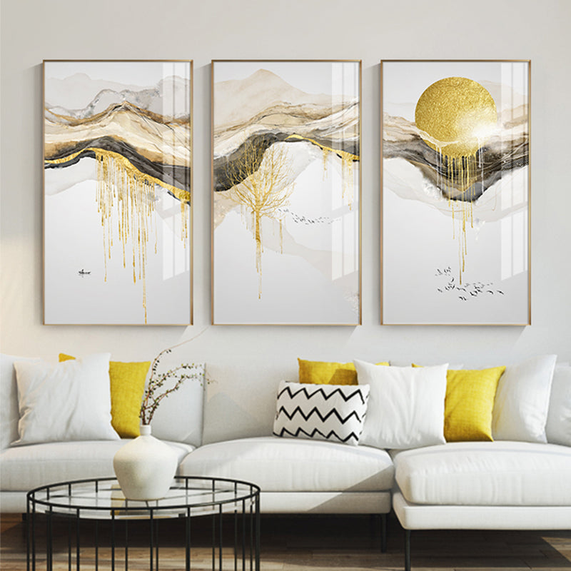 Abstract Golden Sun Canvas - Little Eudora