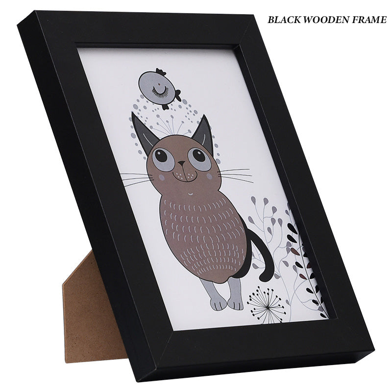 Black White Wood Color Picture Photo Frame - Little Eudora