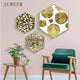 Hexagonal Golden Abstract Wall Art