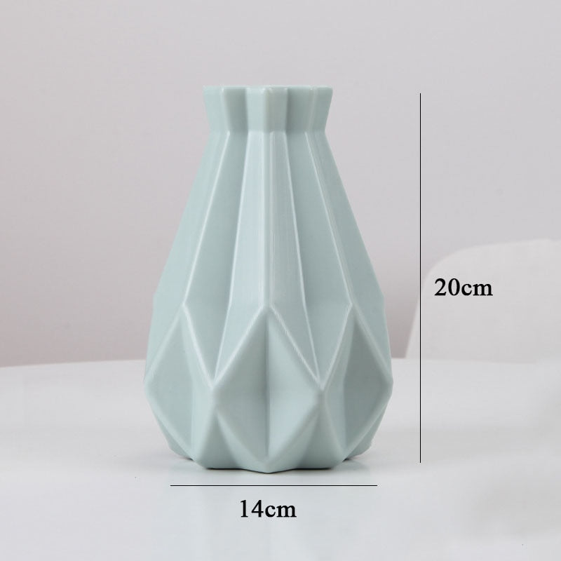 Plastic Flower Vase Decoration Home White Vases Imitation Ceramic Vase Flower Pot Decoration Nordic Style Flower Basket