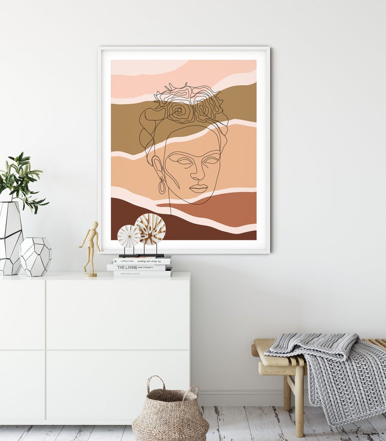 Boho line face Wall Art - Little Eudora