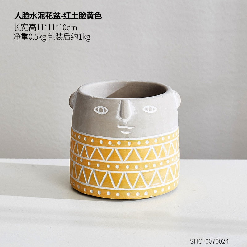 Home Decor artistical Ceramic Vase for Flowers Abstract Human Face Nordic Decoration Home Vase luxury Pot For Dried Flower