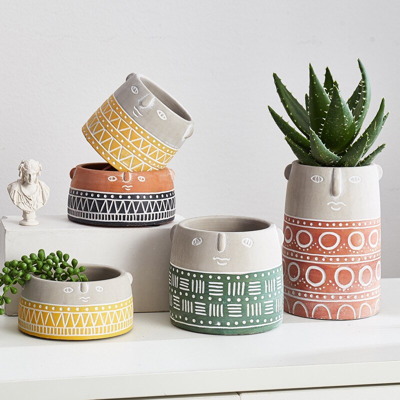 Home Decor artistical Ceramic Vase for Flowers Abstract Human Face Nordic Decoration Home Vase luxury Pot For Dried Flower