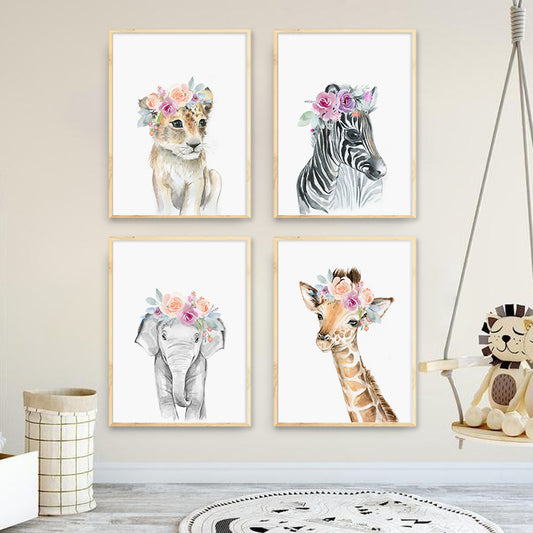 Lion Zebra Elephant Giraffe Nursery - Little Eudora