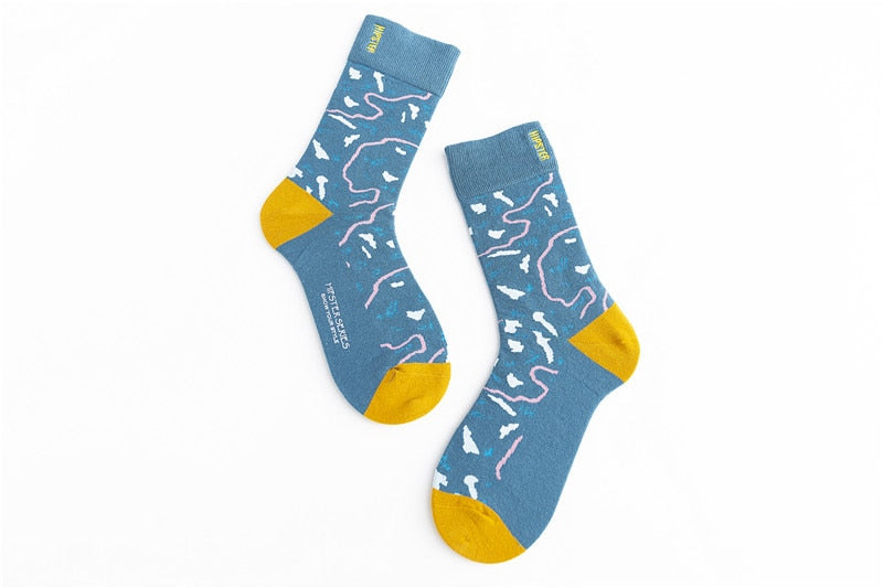 Unisex Harajuku Colorful Full Socks -1 Pair - Little Eudora
