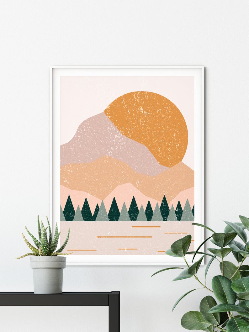 Boho Mountain Wall Art - Little Eudora