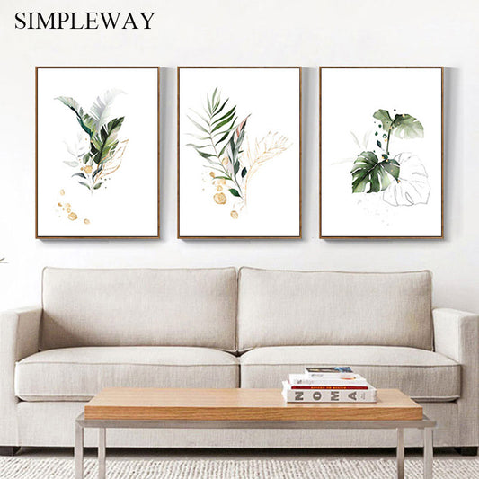 Watercolor Plant Canvas Wall Art - Little Eudora