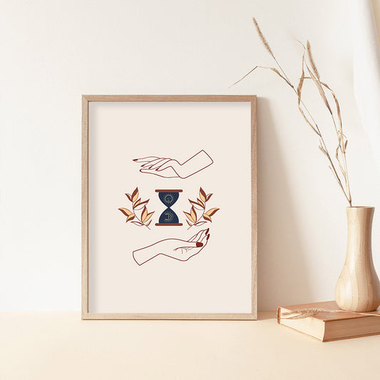 Abstract Mystic Hand Sun Moon Wall Art - Little Eudora