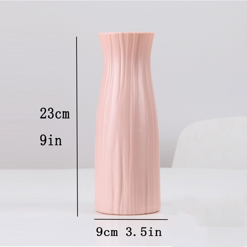 Plastic Flower Vase Decoration Home White Vases Imitation Ceramic Vase Flower Pot Decoration Nordic Style Flower Basket