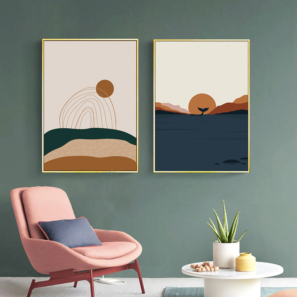 Abstract Painting Sunrise Canvas - Little Eudora
