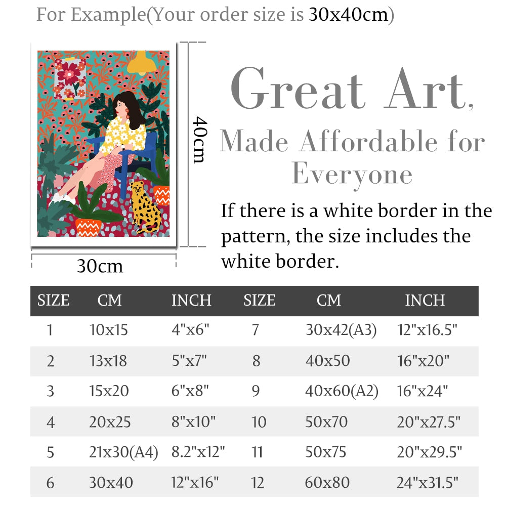 Girl Waiting Floral Abstract Wall Art - Little Eudora