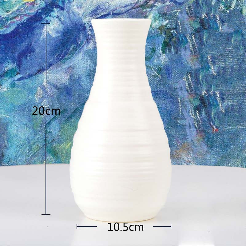 Origami Plastic Vase Milky White Ceramic Flower Pot Fl - Little Eudora