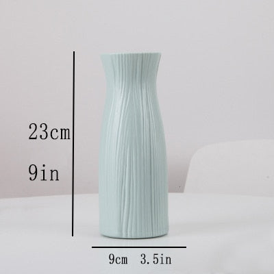 Plastic Flower Vase Decoration Home White Vases Imitation Ceramic Vase Flower Pot Decoration Nordic Style Flower Basket