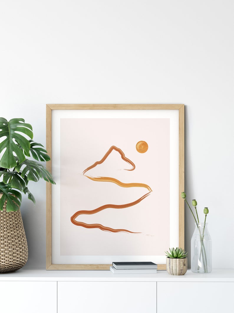 Boho Mountain Wall Art - Little Eudora