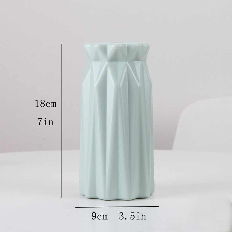 Plastic Flower Vase Decoration Home White Vases Imitation Ceramic Vase Flower Pot Decoration Nordic Style Flower Basket
