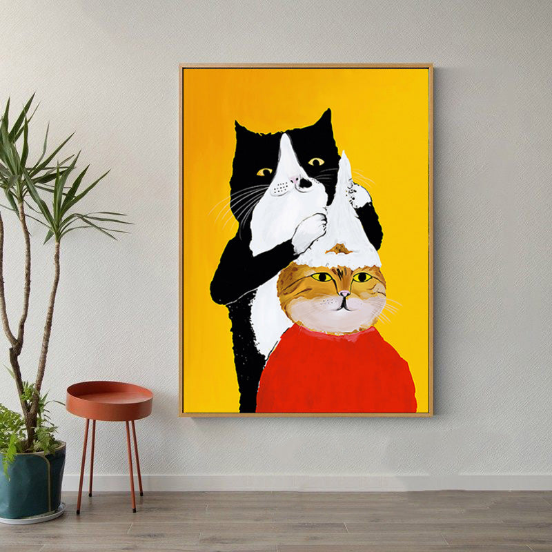 Cartoon Cat Posters And Prints Canvas Oil Painting Wall Art Pictures For Living Room Kid's Bedroom Nursery Cuadros Home Decor