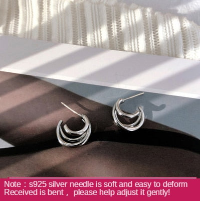 Metal Hoops Women's Earrings Retro