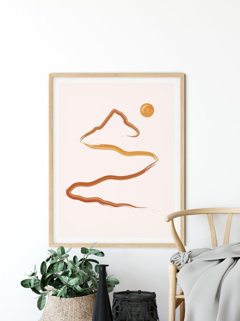 Boho Mountain Wall Art - Little Eudora