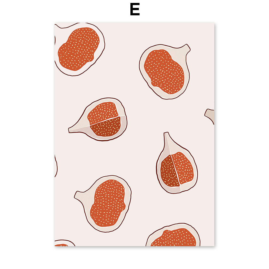 Abstract Minimalism Girl pineapple Peach Wall Art - Little Eudora