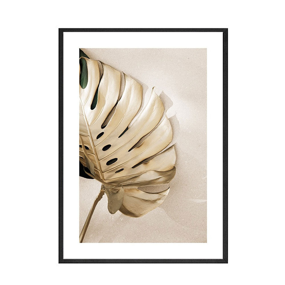 Green and Golden Leaves Scandinavian Wall Art - Little Eudora