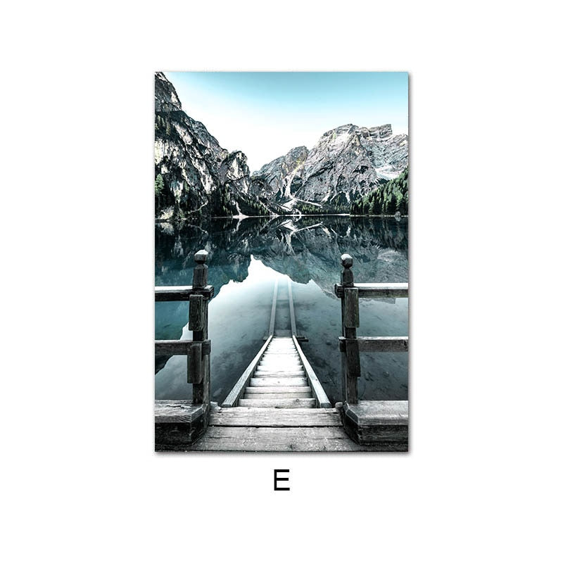 Dolomites Lake Nature Landscape Wall Art - Little Eudora