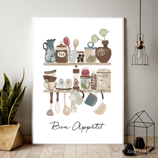Tableware Canvas Wall Art - Little Eudora