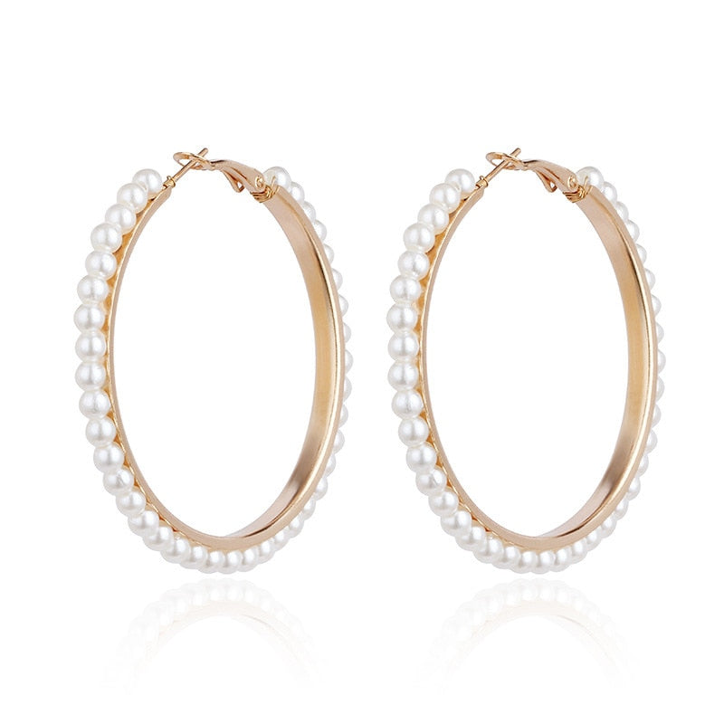 DoreenBeads Fashion Hoop Earrings For Women Based Alloy & Stainless Steel Ear Post Earrings Gold Circle Ring Gift 3cm Dia, 1Pair