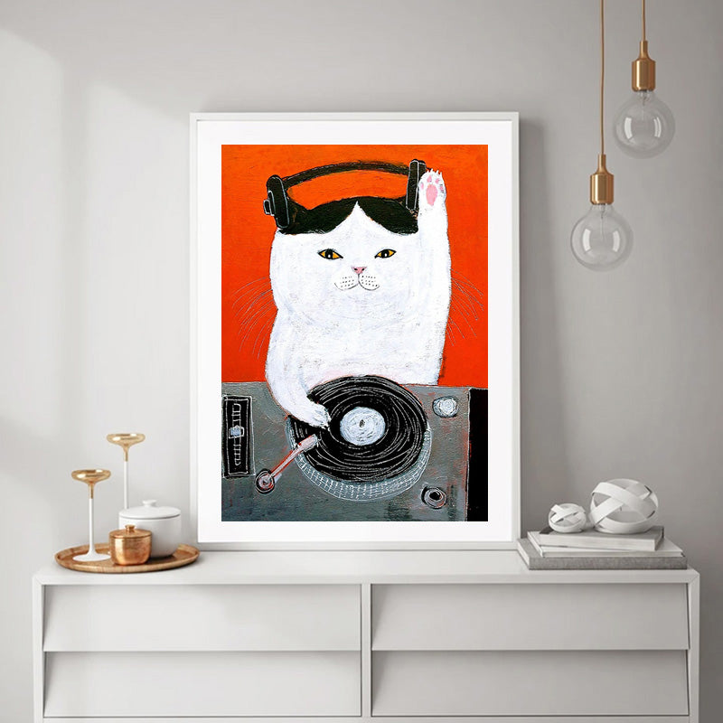 Cartoon Cat Posters And Prints Canvas Oil Painting Wall Art Pictures For Living Room Kid's Bedroom Nursery Cuadros Home Decor