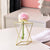 Nordic Golden Glass Vase Iron Hydroponic Plant Flower Vase Tabletop Coffee Shop Office Home Decoration Accessories Modern