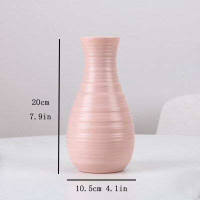 Plastic Flower Vase Decoration Home White Vases Imitation Ceramic Vase Flower Pot Decoration Nordic Style Flower Basket