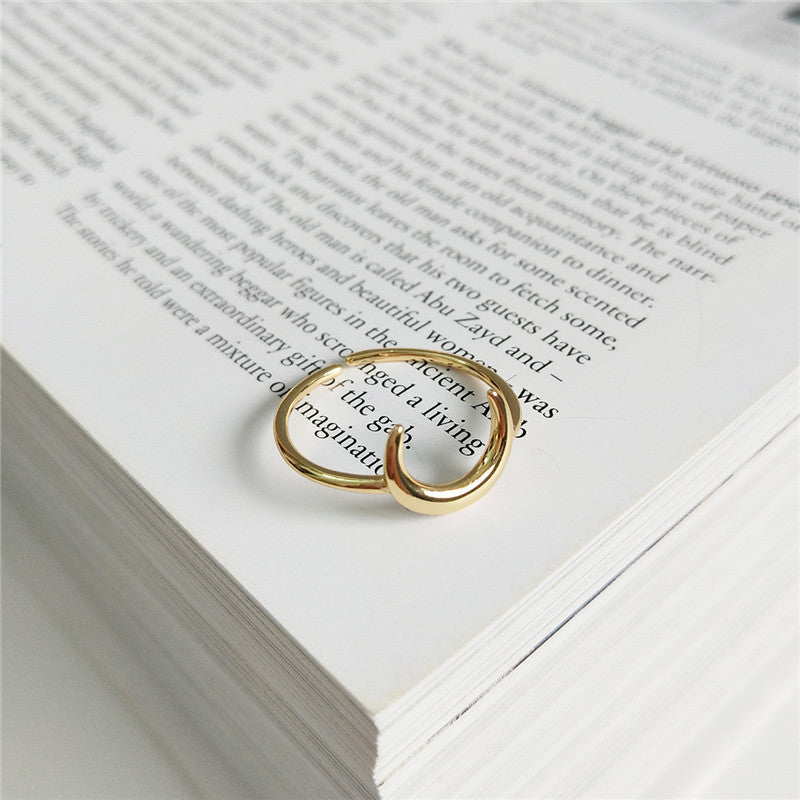 925 Sterling Silver Resizable Ring Moon Star