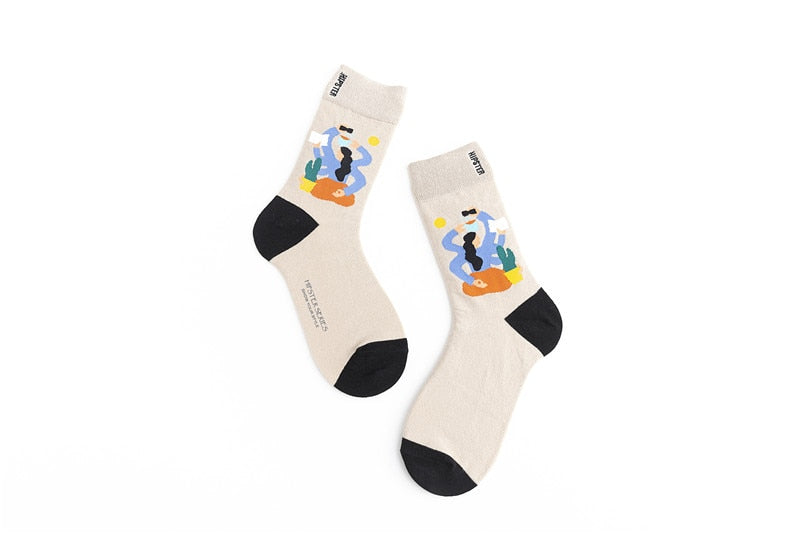 Unisex Harajuku Colorful Full Socks -1 Pair - Little Eudora