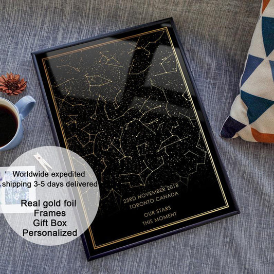 Real gold foil constellation Wall Art - Little Eudora