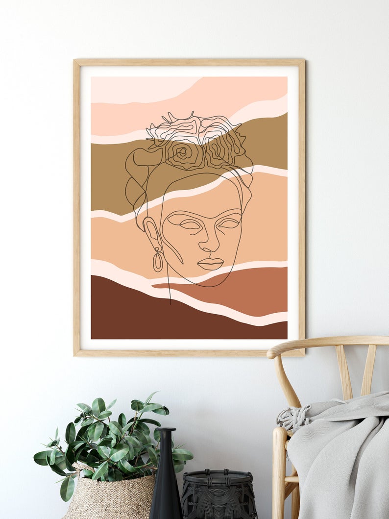 Boho line face Wall Art - Little Eudora