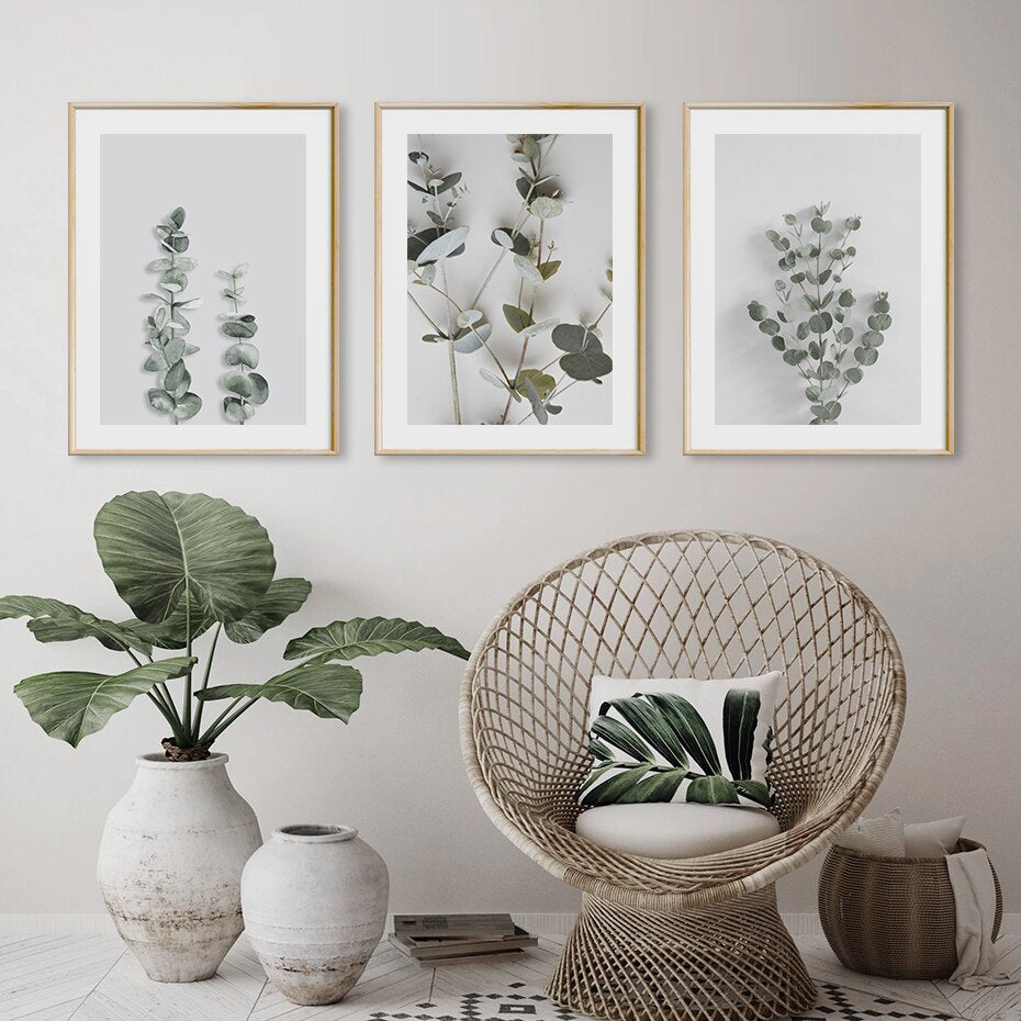 Botanical Eucalyptus Leaves Modern Canvas Paintings Posters and Prints Interior for Living Room Hallway Home Decor No Frame - Little Eudora