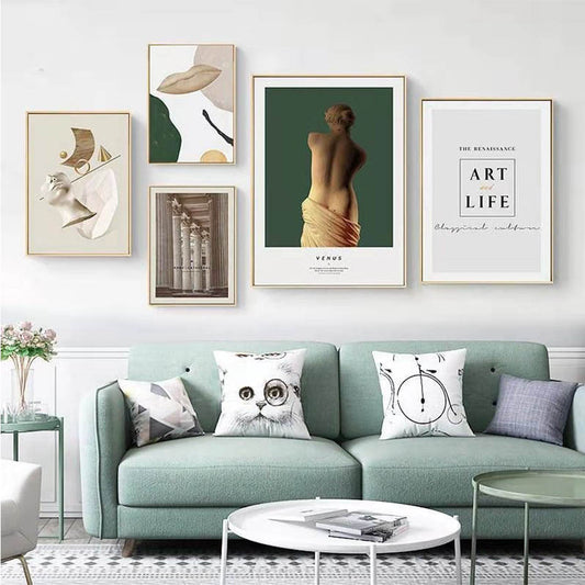 Abstract Renaissance Venus Vintage Canvas Paintings Contemporary Posters and Prints Wall Art Pictures for Living Room Home Decor