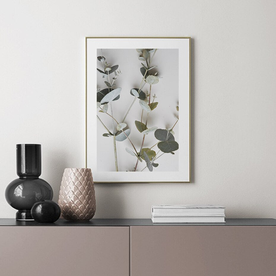 Botanical Eucalyptus Leaves Modern Canvas Paintings Posters and Prints Interior for Living Room Hallway Home Decor No Frame - Little Eudora